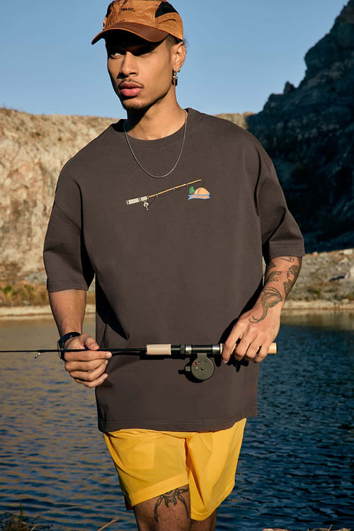 Heavyweight Loose Graphic Tee - Earth Brown