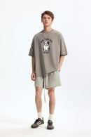 Heavyweight French Bulldog Graphic Tee - Smoke Gray