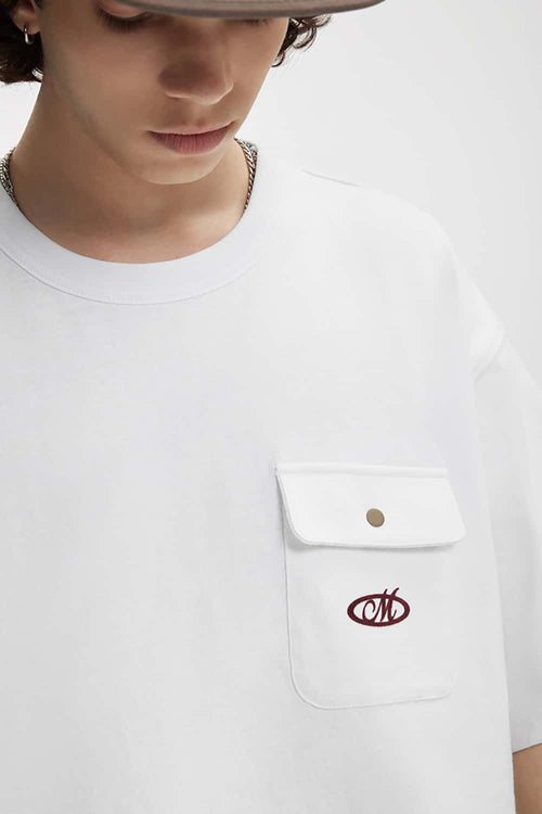 Pocket Flocked Graphic Tee - Off White