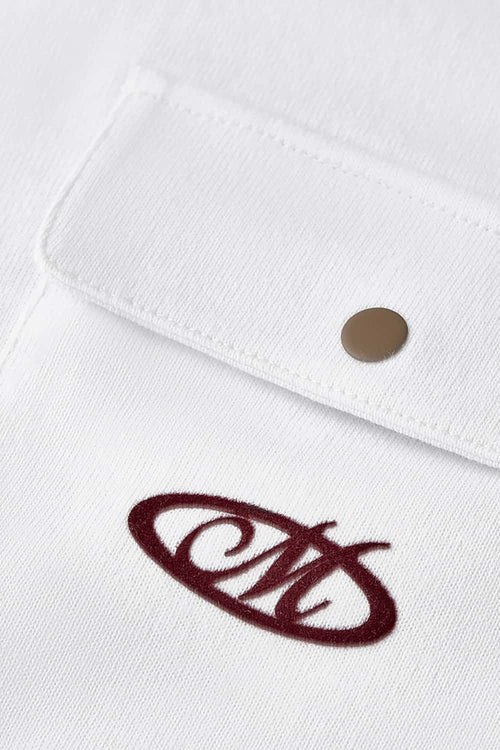 Pocket Flocked Graphic Tee - Off White