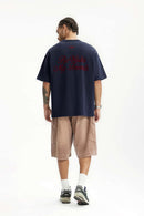 Pocket Flocked Graphic Tee - Royal Blue