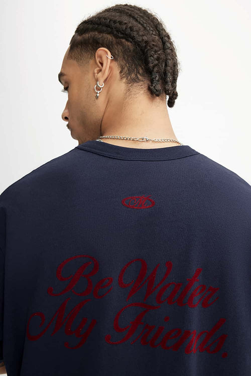 Pocket Flocked Graphic Tee - Royal Blue