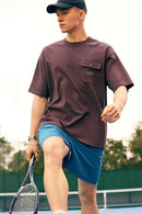 Pocket Flocked Graphic Tee - Vintage Purple