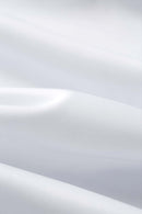Graphic Color-Block Raglan-Sleeve Sporty T-Shirt in White - fabric texture close-up