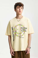 Vintage Crackle Graphic Relaxed Tee - Apricot
