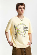 Vintage Crackle Graphic Relaxed Tee - Apricot