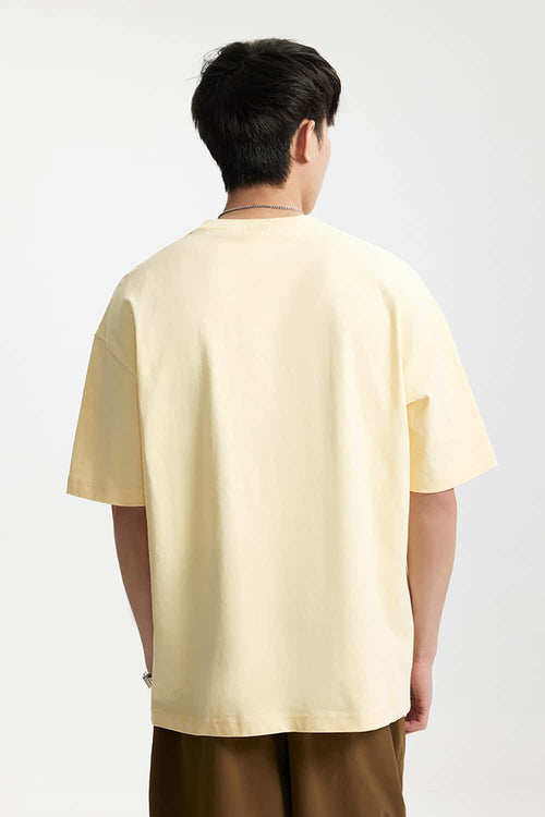 Vintage Crackle Graphic Relaxed Tee - Apricot
