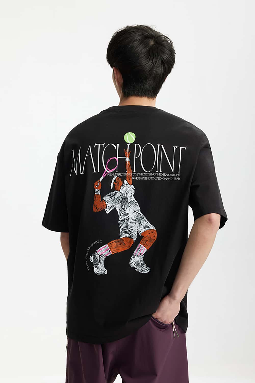 Sports Print Loose Casual Round Neck Short Sleeve T-Shirt