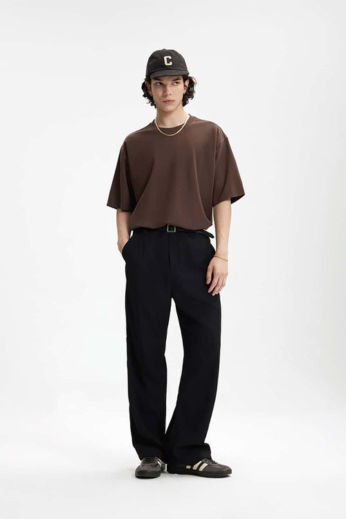 Reversible Cotton-Nylon Active Tee - Brown