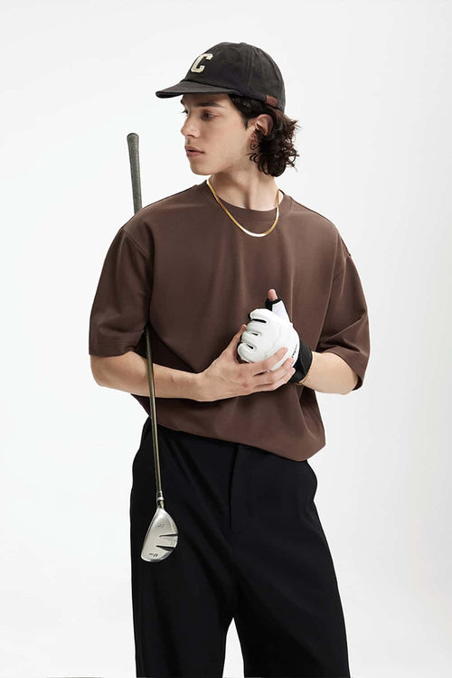 Reversible Cotton-Nylon Active Tee - Brown