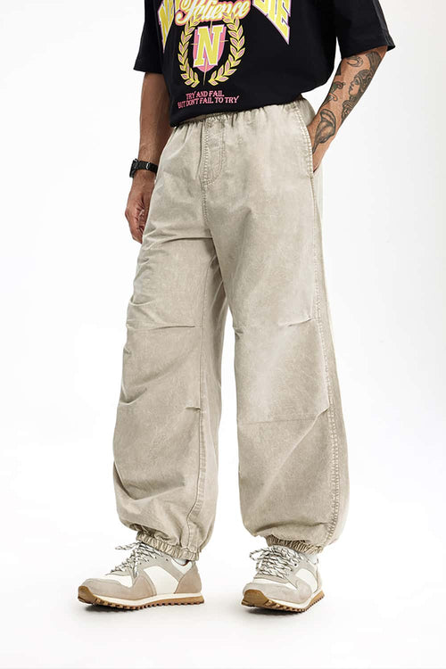 Snow-Wash Cargo Joggers - Khaki
