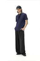 Men's Loose-Fit Linen Blend Trousers - Black
