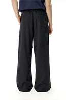 Men's Loose-Fit Linen Blend Trousers - Black