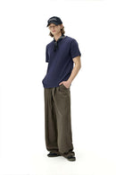 Men's Loose-Fit Linen Blend Trousers - Coffee