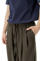 Men's Loose-Fit Linen Blend Trousers - Coffee
