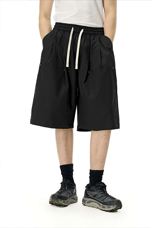 Relaxed Utility Cargo Shorts - Black