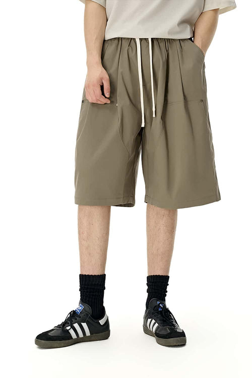 Relaxed Utility Cargo Shorts - Khaki