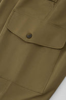 Drawstring Multi-Pocket Cargo Shorts - Dark Khaki