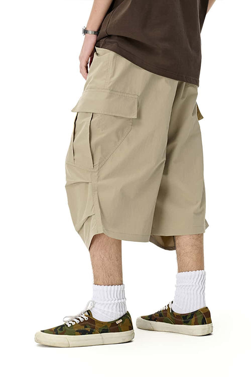 Utility Pocket Cropped Pants - Light Khaki