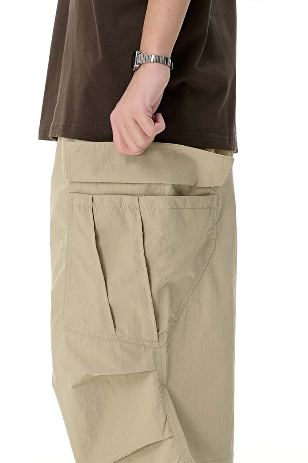 Utility Cargo Cropped Pants - Casual Seven-Eighth Length Trousers with Pockets