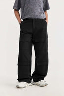 Heavy-Duty Wide Leg Cargo Pants - Black