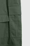 Heavy-Duty Wide Leg Cargo Pants - Green