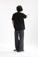 Heavyweight Linen-Blend Henley Tee - Black