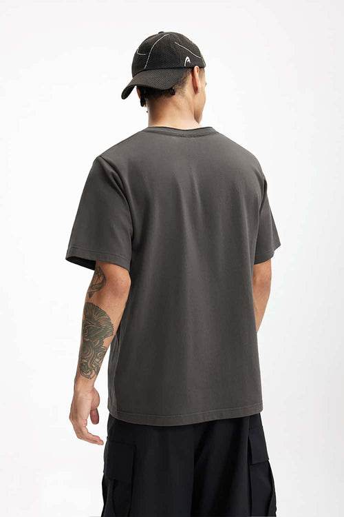 Heavyweight Linen-Blend Henley Tee - Dark Gray