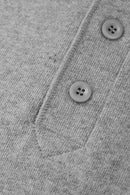 Heavyweight Linen-Blend Henley Tee - Flower Gray