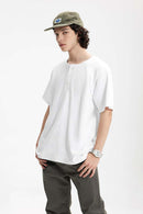 Heavyweight Linen-Blend Henley Tee - Off White