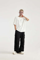 Cooling-Touch Wide-Leg Cargo Sweatpants - Black