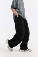 Cooling-Touch Wide-Leg Cargo Sweatpants - Black
