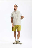 Water-Repellent Color-Block Active Vest - Beige Gray