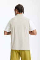 Water-Repellent Color-Block Active Vest - Beige Gray