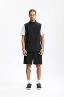 Water-Repellent Color-Block Active Vest - Black