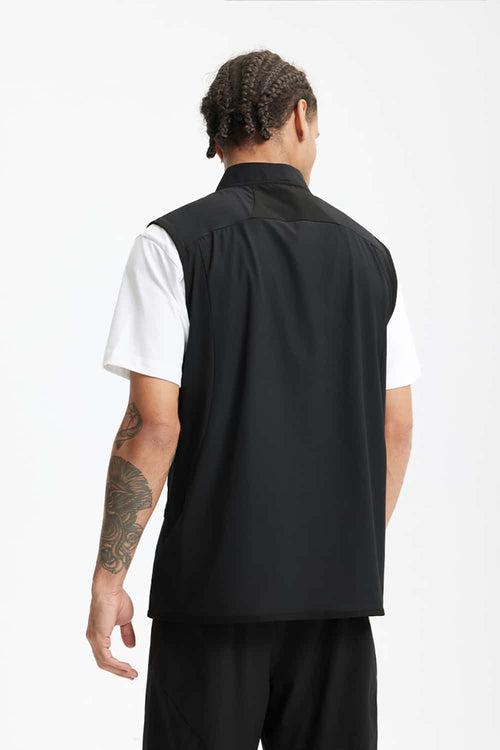 Water-Repellent Color-Block Active Vest - Black
