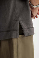 Heavyweight Linen-Blend Raglan Tee - Dark Gray