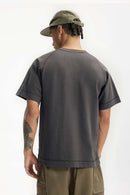 Heavyweight Linen-Blend Raglan Tee - Dark Gray