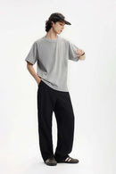 Heavyweight Linen-Blend Raglan Tee - Flower Gray