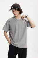 Heavyweight Linen-Blend Raglan Tee - Flower Gray