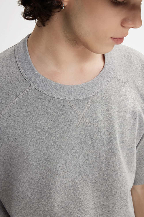 Heavyweight Linen-Blend Raglan Tee - Flower Gray