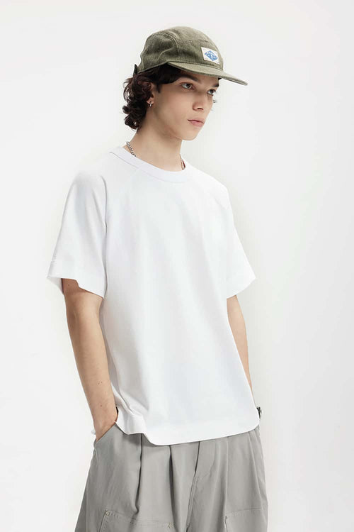 Heavyweight Linen-Blend Raglan Tee - Off White