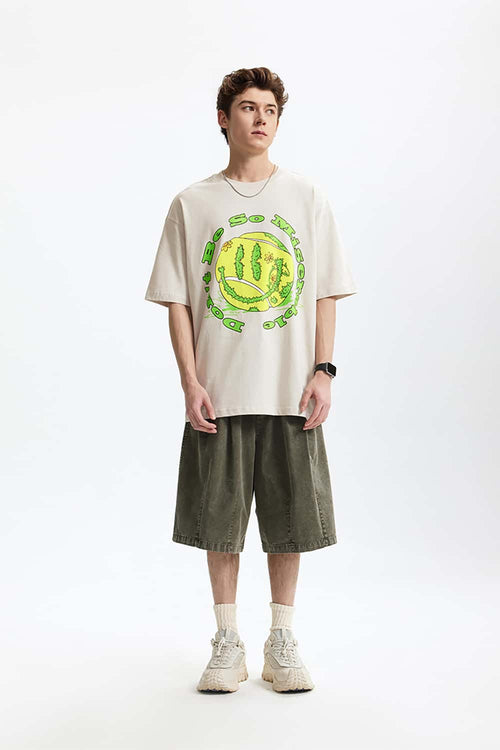 Vintage Tennis Graphic Tee - Beige