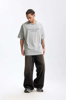 Premium Heavyweight Graphic Relaxed Tee - Flower Gray