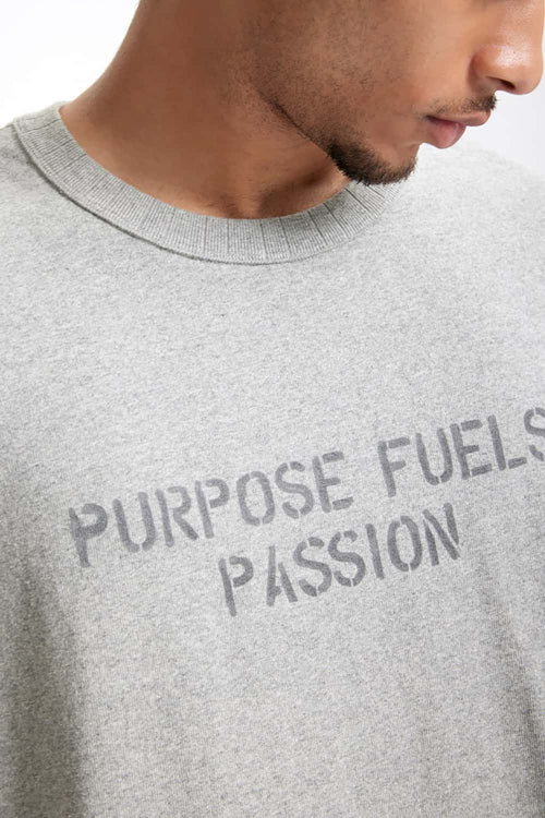 Premium Heavyweight Graphic Relaxed Tee - Flower Gray
