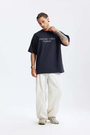 Premium Heavyweight Graphic Relaxed Tee - Navy Blue