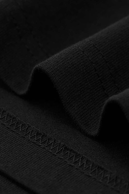 Boxy Letter-Graphic Cotton Tee - Black