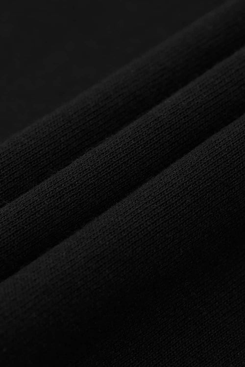 Boxy Letter-Graphic Cotton Tee - Black