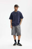 Heavyweight Essential Relaxed Tee - Navy Blue