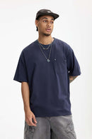Heavyweight Essential Relaxed Tee - Navy Blue